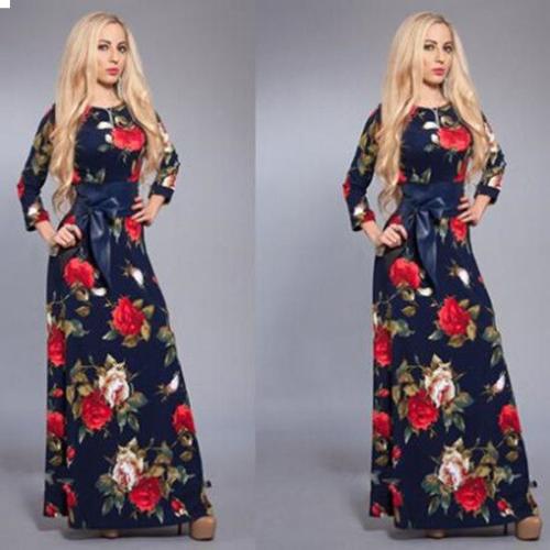 Maxi Evening Dress with Long Story