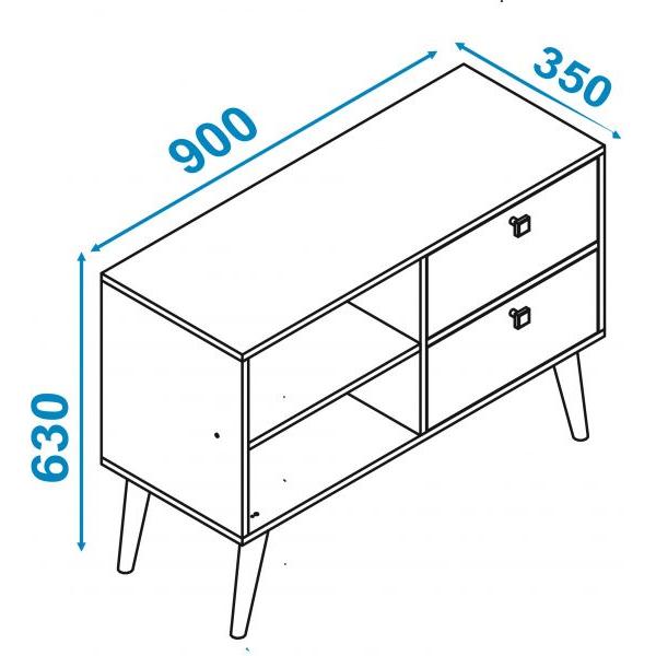 TV table with two shelves and two B