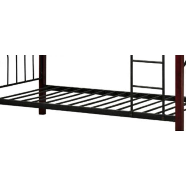 Wooden Steel Bunk Bed, Mahogany - 1