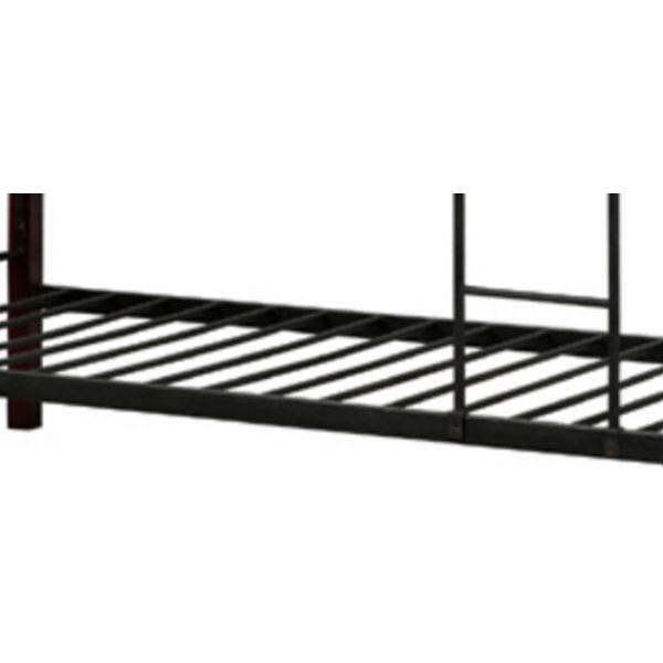 Wooden Steel Bunk Bed, Mahogany - 1
